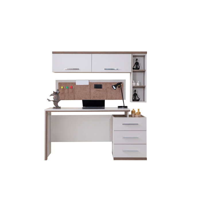Hanah Home Milano Escritorio de Estudio Crema y Marrón